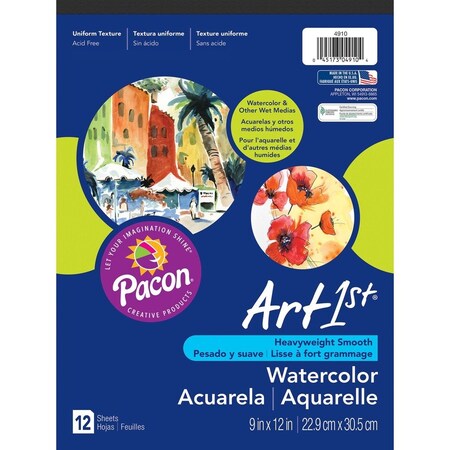 Ucreate Pad, Watercolor, 9X12, We, 12Sh Pk PAC4910